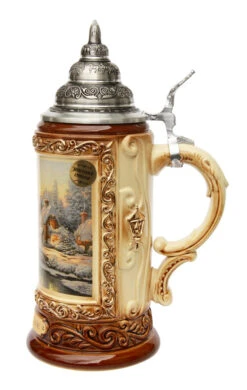 Thomas Kinkade Cobblestone Christmas Beer Stein -Zimmermann Shop Thomas Kinkade Cobblestone Christmas Beer Stein K7704 RS SM 74938.1507298737