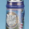 USA Stoneware Pewter Emblem Beer Stein