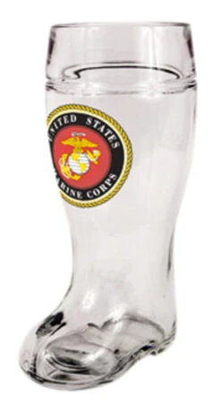US Marines Glass Beer Boot 1 Liter