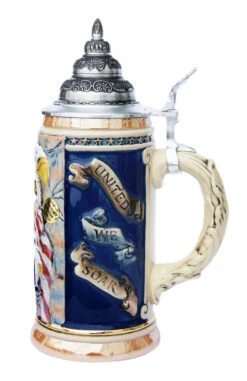 US Air Force Eagle Of Freedom Beer Stein -Zimmermann Shop United We Stand Beer Stein K728 RS SM 81784.1401399304