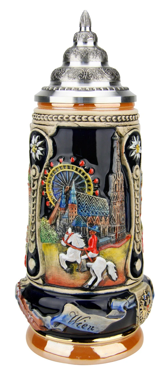 Vienna, Salzburg, Innsbruck Austria Beer Stein 2 Vienna, Salzburg, Innsbruck Austria Beer Stein - Image 2