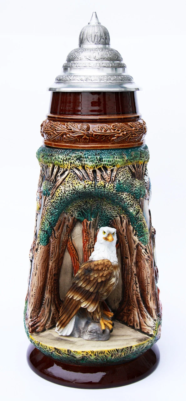 Wildlife Grotto With Eagle 2 Liter Beer Stein 1 Wildlife Grotto With Eagle 2 Liter Beer Stein
